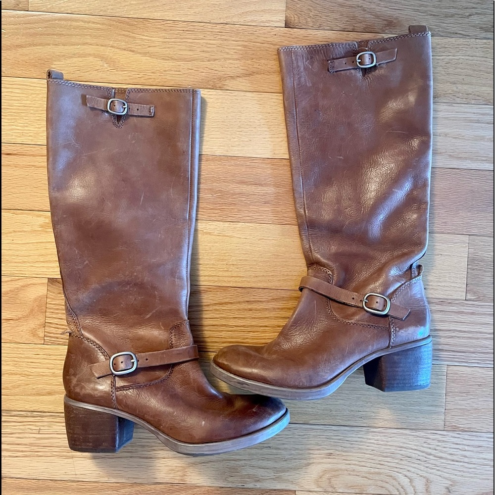Lucky Brand | Brown leather knee high riding boots